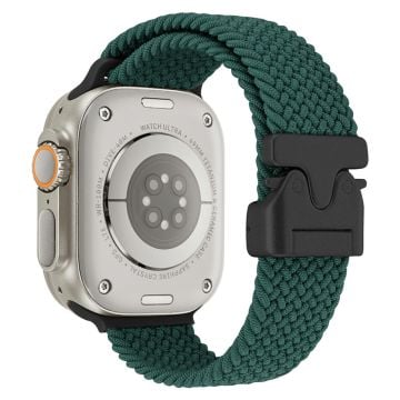 Wrist Strap Apple Watch Series 10 42mm Parachute Buckle Nylon Braided Watch Band - Jungle Green