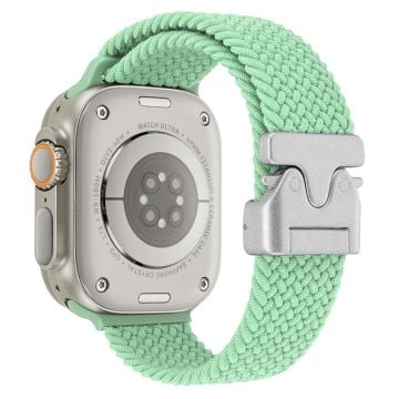 Wrist Strap Apple Watch Series 10 42mm Parachute Buckle Nylon Braided Watch Band - Light Green