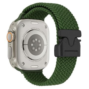 Wrist Strap Apple Watch Series 10 42mm Parachute Buckle Nylon Braided Watch Band - Green