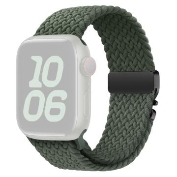 Nylon Strap Apple Watch Series 10 42mm Parachute Buckle Braided Watch Band - Dark Olive Green