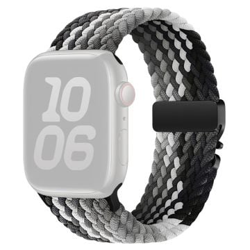 Nylon Strap Apple Watch Series 10 42mm Parachute Buckle Braided Watch Band - Dark Chocolate