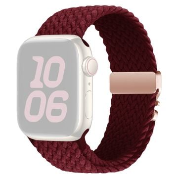 Nylon Strap Apple Watch Series 10 42mm Parachute Buckle Braided Watch Band - Wine Red