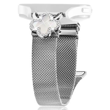 Huami Amazfit GTS 3 Milanese Band Electroplated Metal Watch Strap Clover Decor, Size: S - Silver  /  Colored Shell