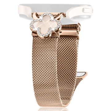 Huami Amazfit GTS 3 Milanese Band Stainless Steel Watch Strap Clover Decor, Size: S - Rose Gold  /  Colored