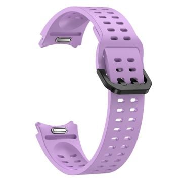 Samsung Galaxy Watch7 / Watch6 / Watch 5 44mm 40mm Silicone Watch Band Double Hole Button Strap - Purple