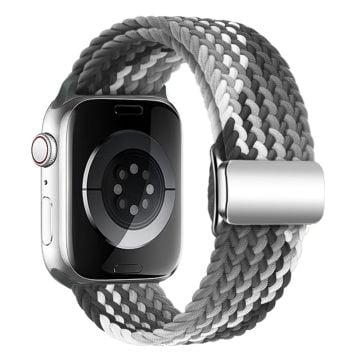 KALEBOL Magnetic Watch Strap Apple Watch Series 10 42mm Nylon Braided Wrist Band - Dark Chocolate