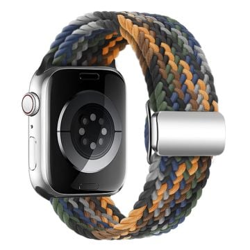 KALEBOL Magnetic Watch Strap Apple Watch Series 10 42mm Nylon Braided Wrist Band - Camo Multi-color