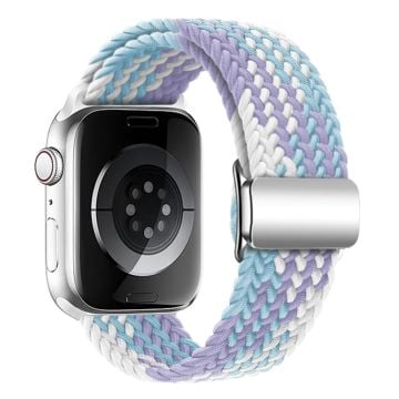 KALEBOL Magnetic Watch Strap Apple Watch Series 10 42mm Nylon Braided Wrist Band - Violet