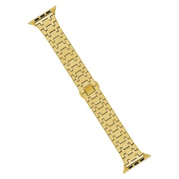 KALEBOL Stainless Steel Watch Band Apple Watch Series 10 42mm Metal Wrist Strap - Gold