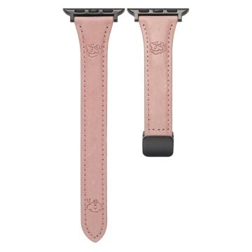 Cartoon Dog Design Strap Apple Watch Series 10 42mm Watch Band - Pink