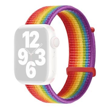 KALEBOL Nylon Watch Band Apple Watch Series 10 42mm Wrist Strap - Rainbow