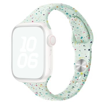 KALEBOL Silicone Watch Strap Apple Watch Series 10 42mm Colorful Flakes Band - Soft Mint