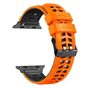 Silikonarmband i två färger för Apple Watch - Orange + Svart