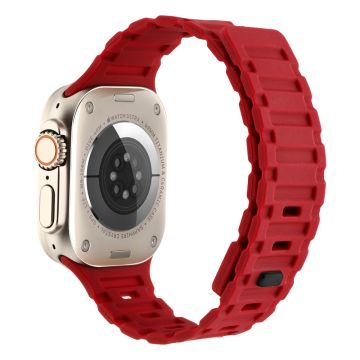 Magnetiskt klockarmband i silikon - Röd Apple Watch Serie 9 / Röd Apple Watch Serie 9 / Röd Apple Watch Serie 9 / Röd Apple Watch Serie 9 / Se / Se / Se / Se