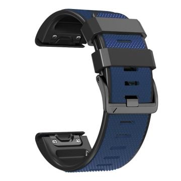 Silikonarmband med diamantstruktur i två färger för Garmin Fenix X-serien - Blå + Svart