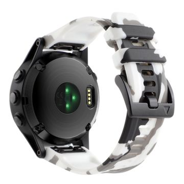 Kamouflagegrått silikonarmband för Garmin Fenix 7X/6X Snabbkopplingsrem