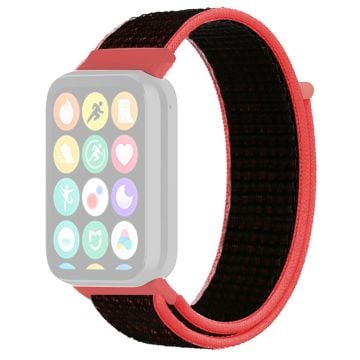 Xiaomi Smart Band 8 Pro / Redmi Watch 4 Nylon Loop Klockarmband Andningsbart Sportband - Röd + Svart