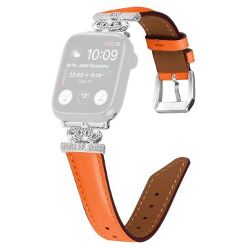 Klockarmband Apple Watch Series 9 8 7 41mm / SE (2023) SE (2022) 6 5 4 SE 40mm / 3 2 1 38mm Strassarmband med silverspänne - Orange