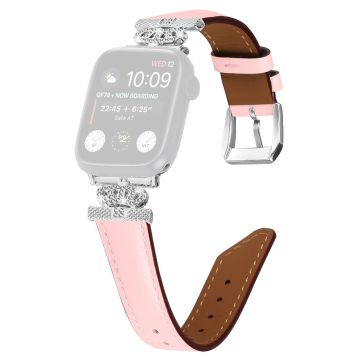 Klockarmband Apple Watch Series 9 8 7 41mm / SE (2023) SE (2022) 6 5 4 SE 40mm / 3 2 1 38mm Strassarmband med silverspänne - Rosa