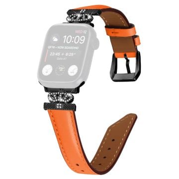 Rhinestone Band Apple Watch Series 9 8 7 41mm / SE (2023) SE (2022) 6 5 4 SE 40mm / 3 2 1 38mm Svart spänne klockarmband - Orange