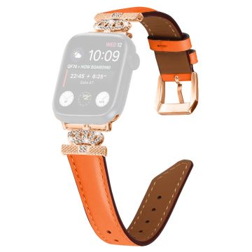 Sportarmband Apple Watch Series 9 8 7 41mm / SE (2023) SE (2022) 6 5 4 SE 40mm / 3 2 1 38mm Strassarmband med roséguldspänne - Orange