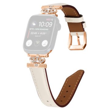 Sportarmband Apple Watch Series 9 8 7 41mm / SE (2023) SE (2022) 6 5 4 SE 40mm / 3 2 1 38mm Strassarmband med roséguldspänne - Aprikos