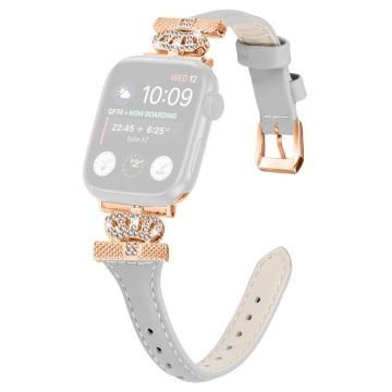 Rose Gold Buckle Strap Apple Watch Series Universal 41mm/40mm/38mm armband - Grå