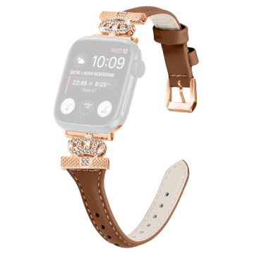 Rose Gold Buckle Strap Apple Watch Series Universal 41mm/40mm/38mm armband - Brun