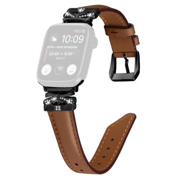 Svart klockarmband med spänne Apple Watch Series Universal 41mm/40mm/38mm - Brun