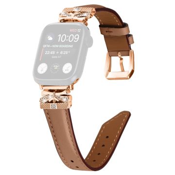 Apple Watch Series Universal 41mm/40mm/38mm Smart klockarmband med roséguldspänne - Brun