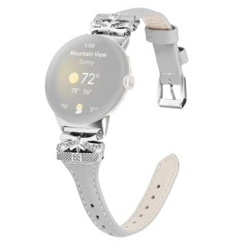 Klockarmband med silverspänne Google Pixel Watch / Pixel Watch 2 armband med fjärilsanslutning - Grå