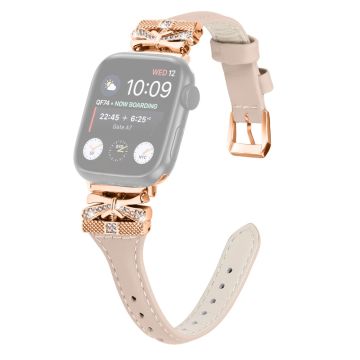 Klockarmband med roséguldspänne Apple Watch Series 9 / 8 / 7 / 41mm / 6 / 5 / 4 / SE / SE (2022) / SE (2023) 40mm / Series 3 2 1 38mm - Aprikos