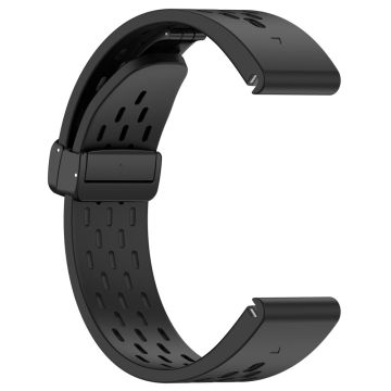 Garmin Tactix 7 Pro / Fenix 7X / Fenix 7X Solar Silikon Klockarmband 26mm Andningsbart Klockarmband med Fällbart Spänne - Svart