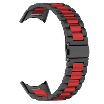 Google Pixel Watch / Watch 2 Klockarmband i rostfritt stål Integrerat ersättningsarmband - Svart / Röd / Svart