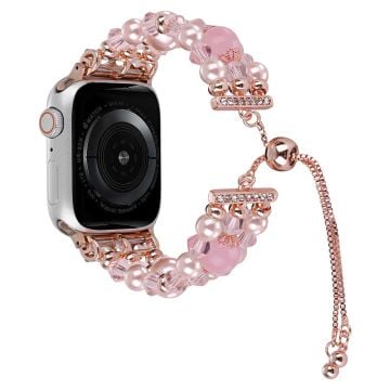 Apple Watch 49mm / 45mm / 44mm / 42mm Pärlor Klockarmband Justerbart armband - Rosa