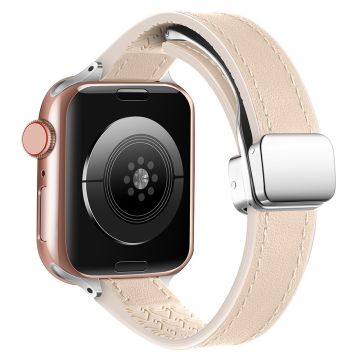 Apple Watch Serie 41mm / 40mm / 38mm Silikon+PU Klockarmband - Aprikos