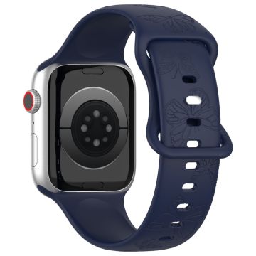 Apple Watch Series 41mm / 40mm / 38mm klockarmband Butterfly Silikonarmband - Mörkblå