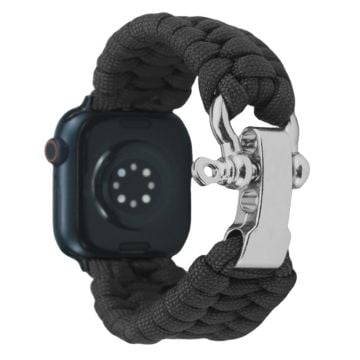 Apple Watch 49mm / 45mm / 44mm / 42mm Nylonflätat klockarmband - Svart