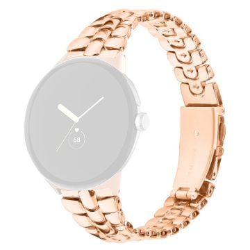 Google Pixel Watch / Watch 2 Fashion Alloy klockarmband ersättningsarmband - Roséguld