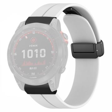 Garmin Fenix 7X / 6X / 5X Klockarmband Magnetiskt spänne Silikonband med 26 mm kontakt - Vit