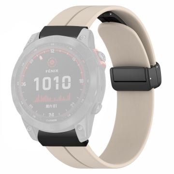 Garmin Fenix 7X / 6X / 5X Klockarmband Magnetiskt spänne Silikonband med 26 mm kontakt - Vintage Vit