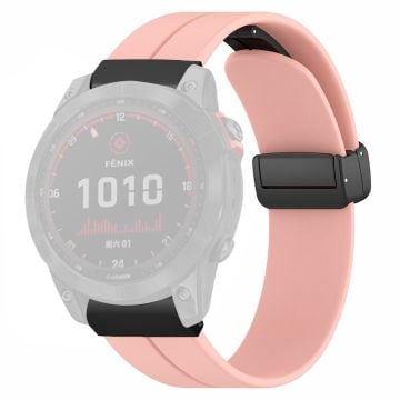 Garmin Fenix 7X / 6X / 5X Klockarmband Magnetiskt spänne Silikonband med 26 mm kontakt - Rosa