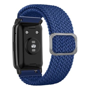 Huawei Watch Fit / Watch Fit Special Edition klockarmband Nylonflätat elastiskt armband - Mörkblå