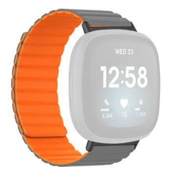 Fitbit Versa 3 / 4 / Fitbit Sense / Sense 2 Flexibelt klockarmband Magnetiskt armband Ersättning - Grå + Orange