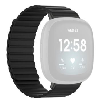 Fitbit Versa 3 / 4 / Fitbit Sense / Sense 2 Flexibelt klockarmband Magnetiskt armband Ersättning - Svart