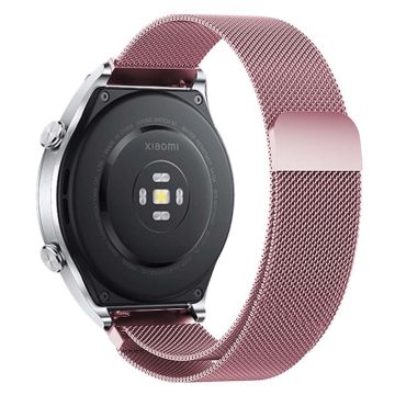 KALEBOL KLB-ML-001 Samsung Galaxy Watch3 45mm / Huawei Watch Ultimate Milanese klockarmband 22mm Magnetiskt metallarmband - Roséguld