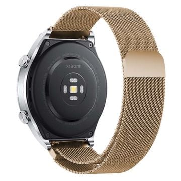 KALEBOL KLB-ML-001 Samsung Galaxy Watch3 45mm / Huawei Watch Ultimate Milanese klockarmband 22mm Magnetiskt metallarmband - Guld