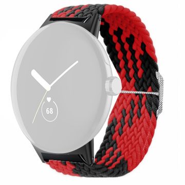 Flätat elastiskt klockarmband Google Pixel Watch / Watch 2 Ersättningsbart justerbart armband - Röd / Svart