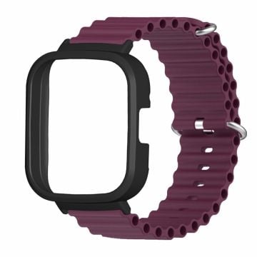 Xiaomi Redmi Watch 3 Sportarmband Ocean Flexibelt klockarmband med fodral - Vinröd