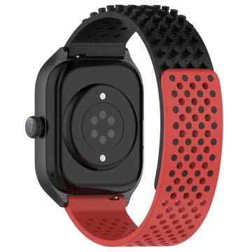 Huami Amazfit GTR 4 46mm / Garmin Forerunner 255 / Huawei Watch 3 Pro Klockarmband 22mm Flexibelt klockarmband - Svart / Röd